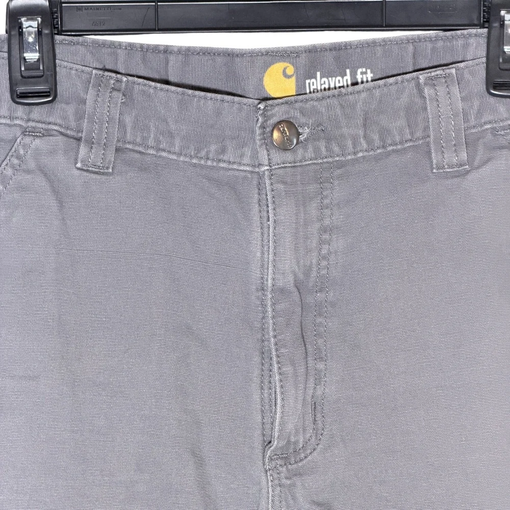 Carhartt Mens Relaxed Fit Canvas Work Shorts Gray Size 34 Utility Carpenter